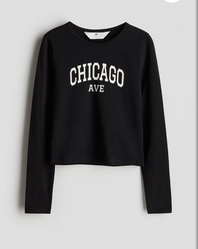 Лонгслів H&M 12-14 / 14+ р. чорний