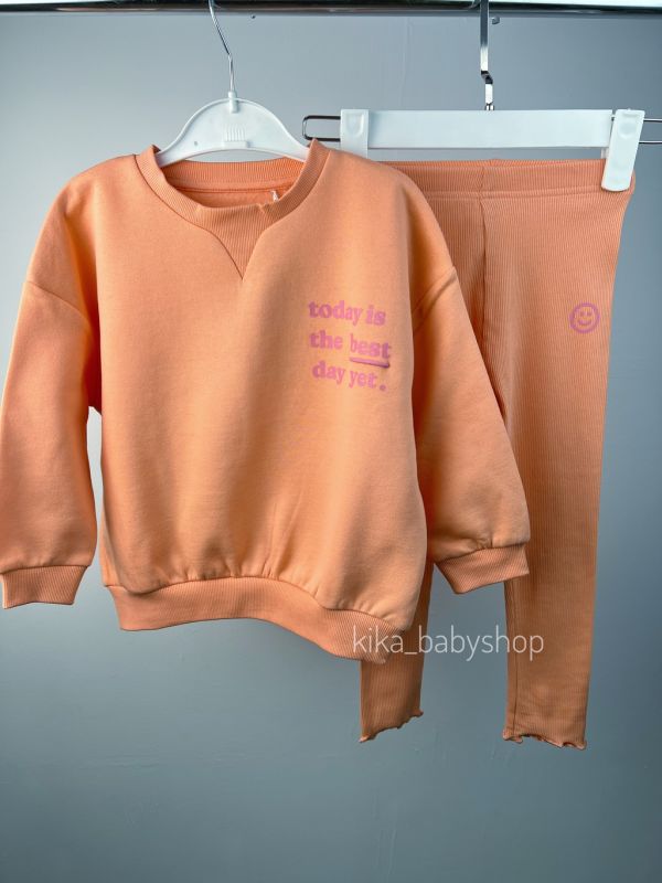 Костюм George 2-3 / 3-4 / 5-6 р. з утепленим світшотом помаранчевий