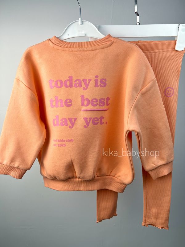 Костюм George 2-3 / 3-4 / 5-6 р. з утепленим світшотом помаранчевий