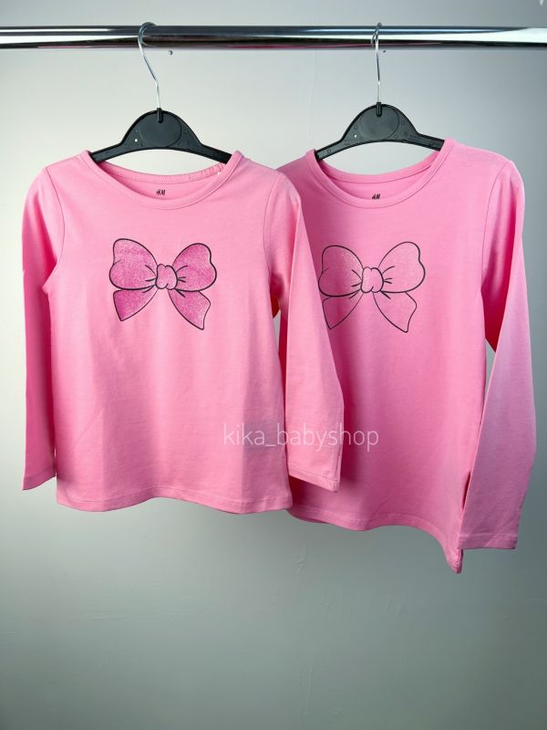 Лонгслів H&M на 1,5-2 / 4-6 та 8-10 років рожевий