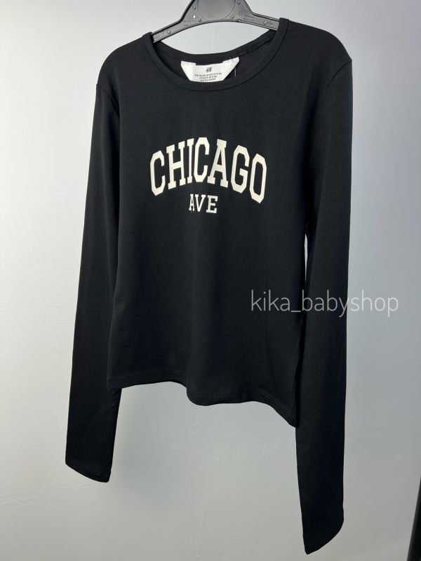 Лонгслів H&M 12-14 / 14+ р. чорний