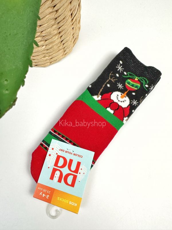 Шкарпетки 2-4 р / 4-6 р. махрові з сніговиком Duna
